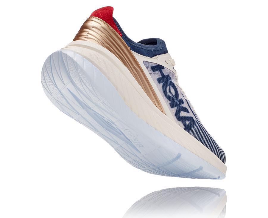 Hoka One One Mens Running Shoes - Carbon X-SPE - White/Blue - CTAP80167